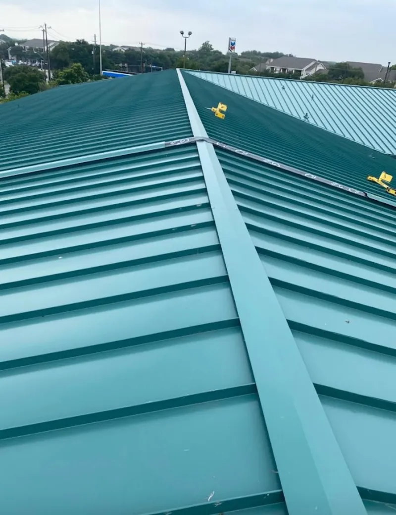 Green commercial metal roof ridge and valley for Metal Roof Repair in Marbletown